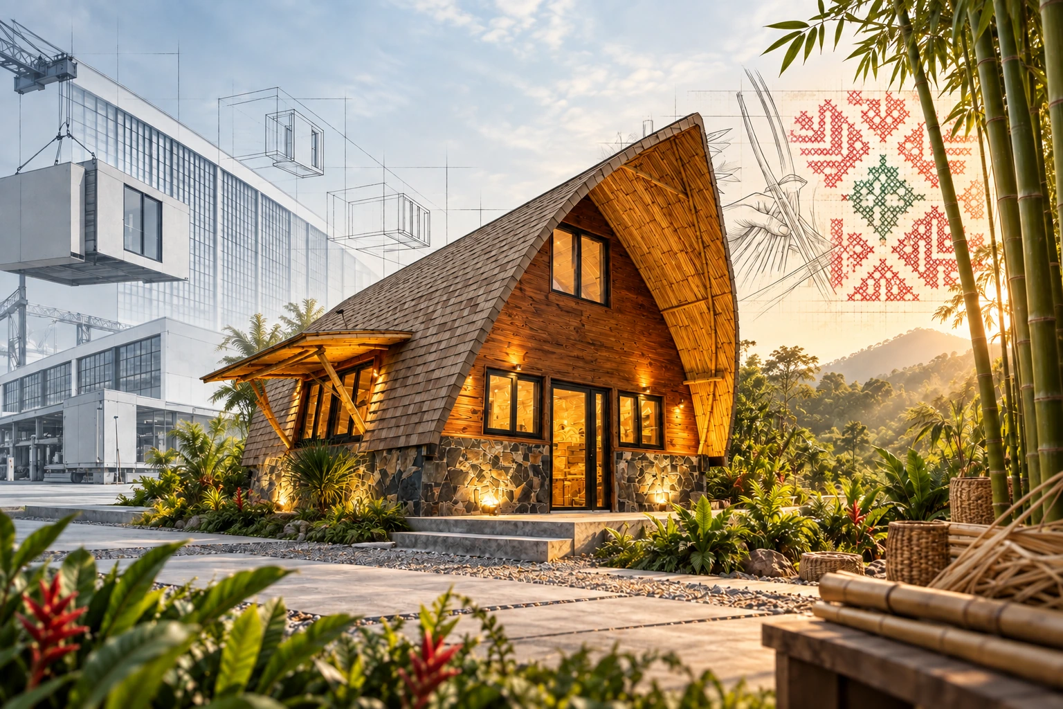Bambú-Haus entre ingeniería, bambú y territorio